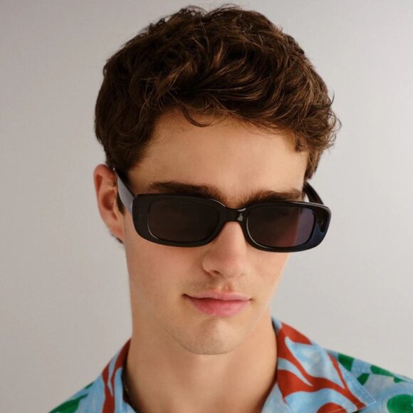 AIRE Ceres Navy Rectangle Sunglasses Smoke Lens Unisex 90s Recycled NWT - Picture 5 of 9